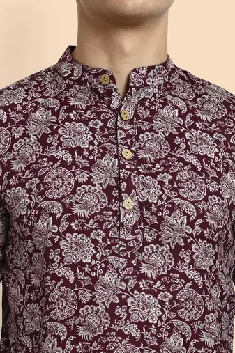 Vardha men's viscose printed short kurta - casual & comfortable everyday wear (multiple designs)