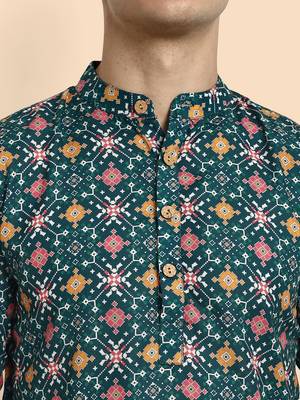 Vardha men's viscose printed short kurta - casual & comfortable everyday wear (multiple designs) 4