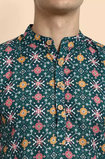 Vardha men's viscose printed short kurta - casual & comfortable everyday wear (multiple designs)