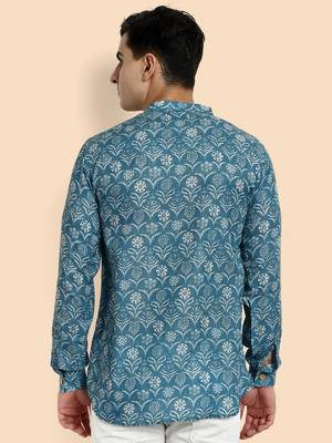 Vardha men's viscose printed short kurta - casual & comfortable everyday wear (multiple designs) 3