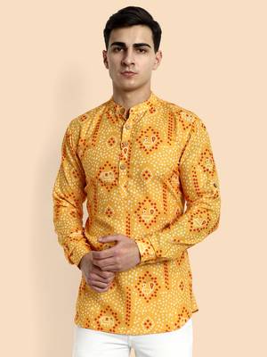 Vardha men's viscose printed short kurta - casual & comfortable everyday wear (multiple designs) 2