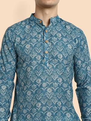 Vardha men's viscose printed short kurta - casual & comfortable everyday wear (multiple designs) 4