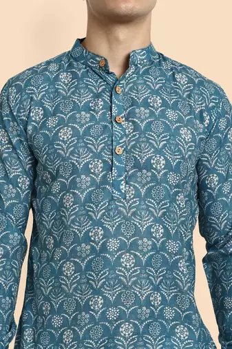 Vardha men's viscose printed short kurta - casual & comfortable everyday wear (multiple designs)
