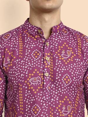 Vardha men's viscose printed short kurta - casual & comfortable everyday wear (multiple designs) 4