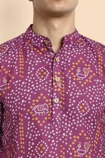 Vardha men's viscose printed short kurta - casual & comfortable everyday wear (multiple designs)