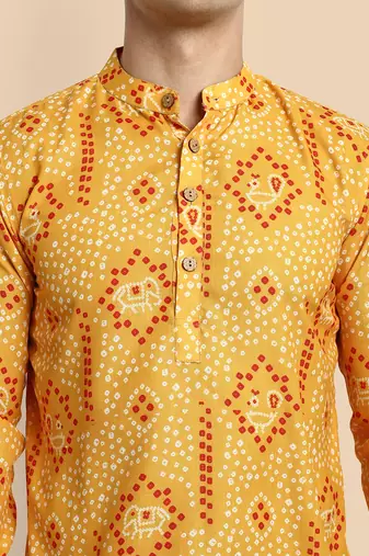 Vardha men's viscose printed short kurta - casual & comfortable everyday wear (multiple designs)