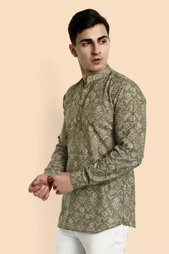 Vardha men's viscose printed short kurta - casual & comfortable everyday wear (multiple designs)