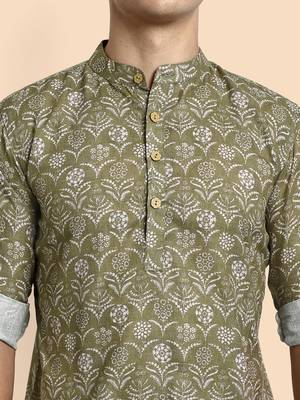 Vardha men's viscose printed short kurta - casual & comfortable everyday wear (multiple designs) 3