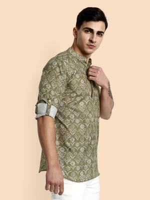 Vardha men's viscose printed short kurta - casual & comfortable everyday wear (multiple designs) 4