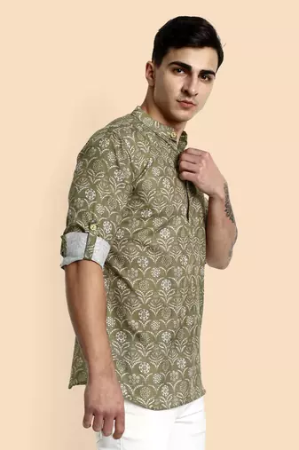 Vardha men's viscose printed short kurta - casual & comfortable everyday wear (multiple designs)