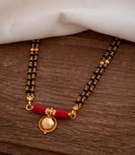 Classiques Black Beaded Gold Plated Mangalsutra Necklace
