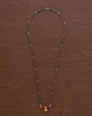 Classiques Black Beaded Gold Plated Mangalsutra Necklace 2