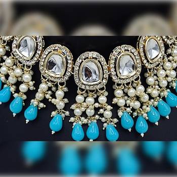 Indian bollywood bridal gold plated traditional kundan ad cz stones earrings necklace jewellery set 2