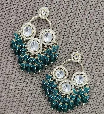 Traditional indian gold plated handcrafted traditional jewellery jhumka earrings set for women 1