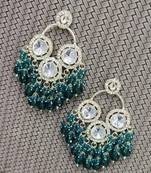 Traditional indian gold plated handcrafted traditional jewellery jhumka earrings set for women