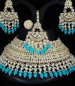 Latest stylish kundan choker wedding party traditional bridal necklace jewellery set for women