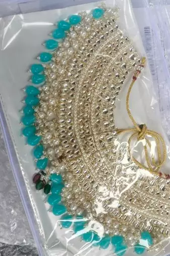 Latest stylish kundan choker wedding party traditional bridal necklace jewellery set for women