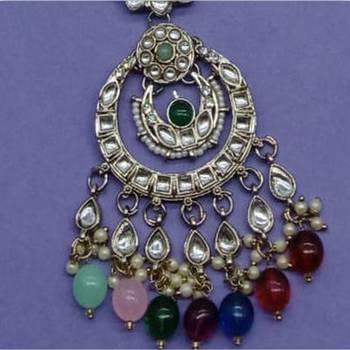 Indian bollywood bridal gold plated traditional kundan ad cz stones earrings necklace jewellery set 2