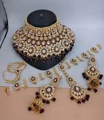 Traditional gold plated kundan ethnic bridal jewellery set for women
