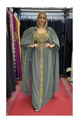Gray Kaftan Georgette Embroidered Stone work Stitched Dress Party Wear Wedding Dresses 1