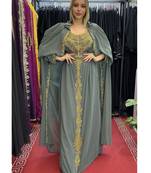 Gray Kaftan Georgette Embroidered Stone work Stitched Dress Party Wear Wedding Dresses