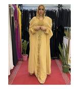 Gold Kaftan Georgette Embroidered Stone work Stitched Dress Party Wear Wedding Dresses