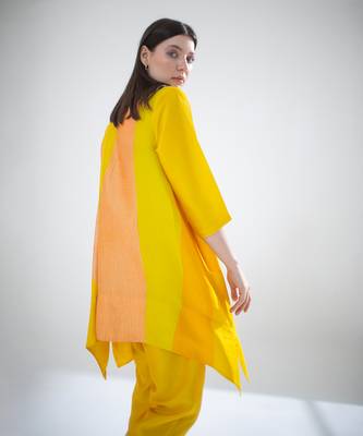 Yellow short kaftan tail set 4
