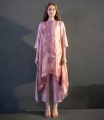 Mauve pink long kaftan tail set