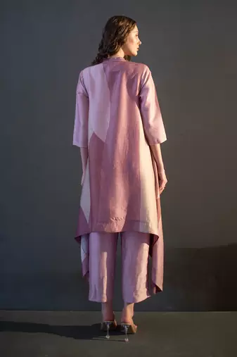 Mauve pink long kaftan tail set