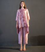 Mauve pink short kaftan tail set