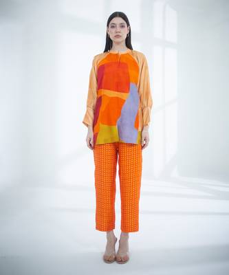 Deep orange short co-ord set 1