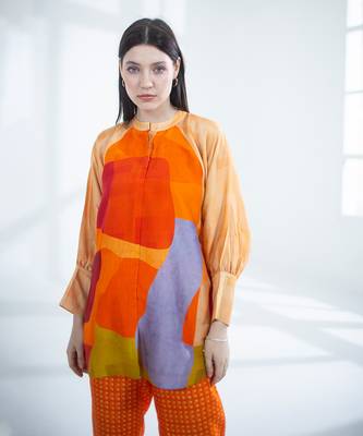 Deep orange short co-ord set 3