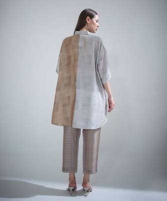 Brown & blue crop top tail set 3