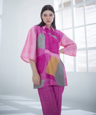 Bright pink long co-ord set 2