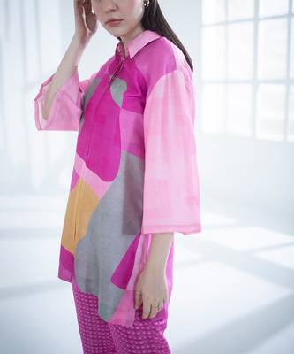 Bright pink long co-ord set 3