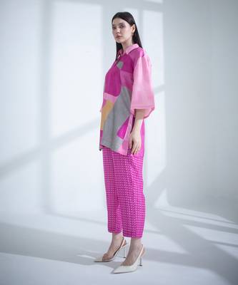 Bright pink long co-ord set 4