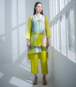 Deep yellow high low kurta set
