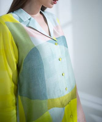 Deep yellow high low kurta set 5