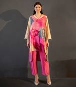 Yellow & pink high low kurta set