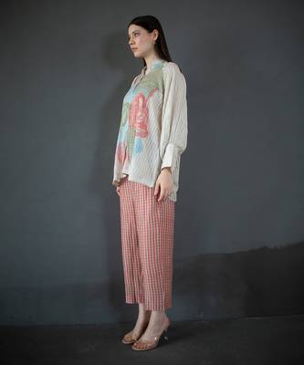 Cream & red short co-ord set 2