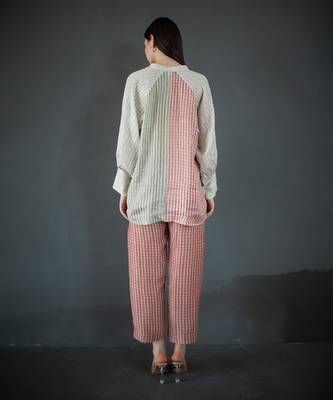 Cream & red short co-ord set 3