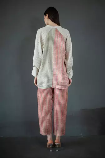 Cream & red short co-ord set