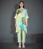 Light green asymmetric kurta set