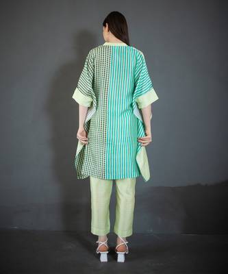 Light green asymmetric kurta set 5