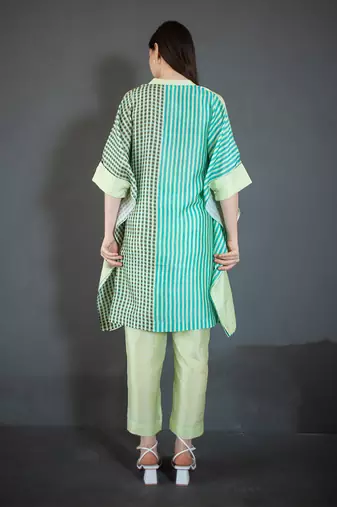 Light green asymmetric kurta set