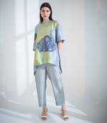 Grey & yellow high low co-ord set