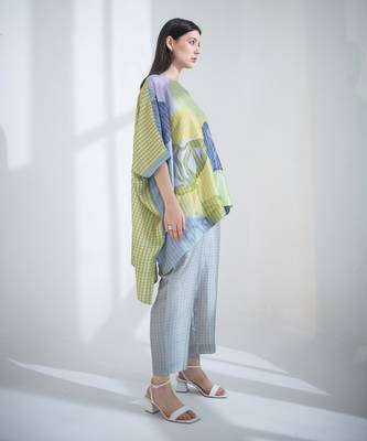 Grey & yellow high low co-ord set 3
