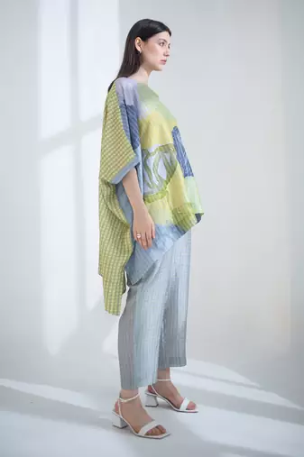 Grey & yellow high low co-ord set
