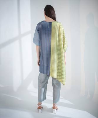Grey & yellow high low co-ord set 4