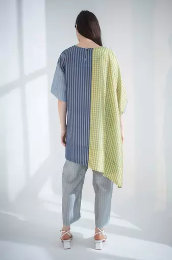 Grey & yellow high low co-ord set